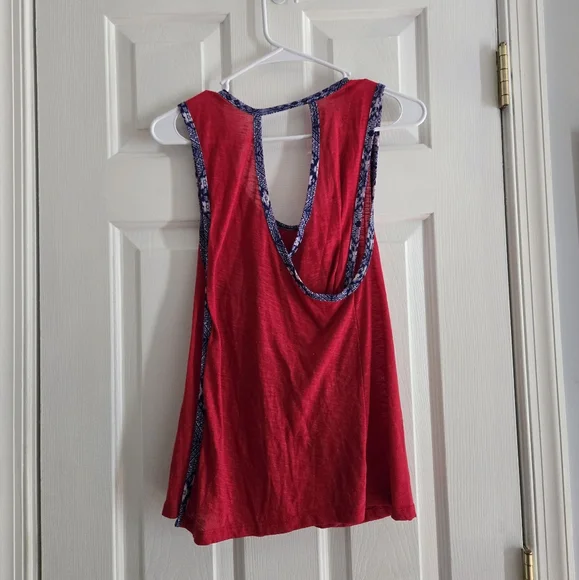 Red Open Back Tank Top - Picture 2 of 6